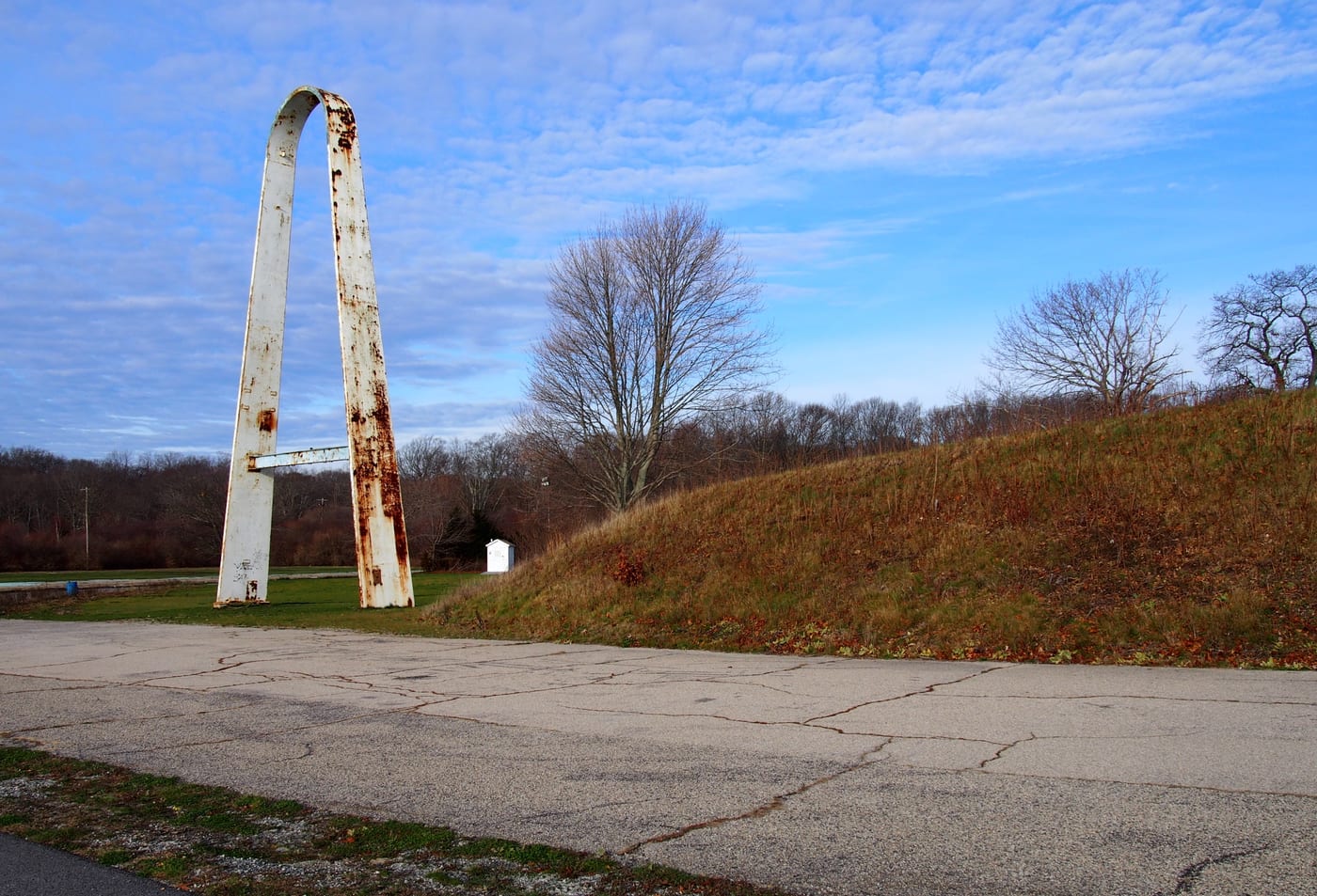 Rocky Point State Park arch and open grounds in Warwick, Rhode Island